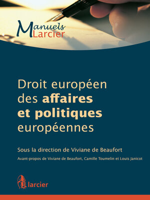cover image of Droit européen des affaires et politiques européennes